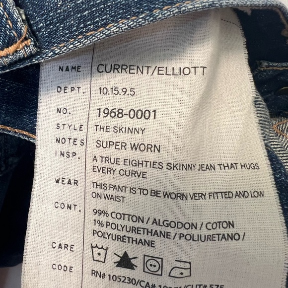 Current Elliot The Super Worn Skinny Jeans Size 27 - Picture 8 of 8